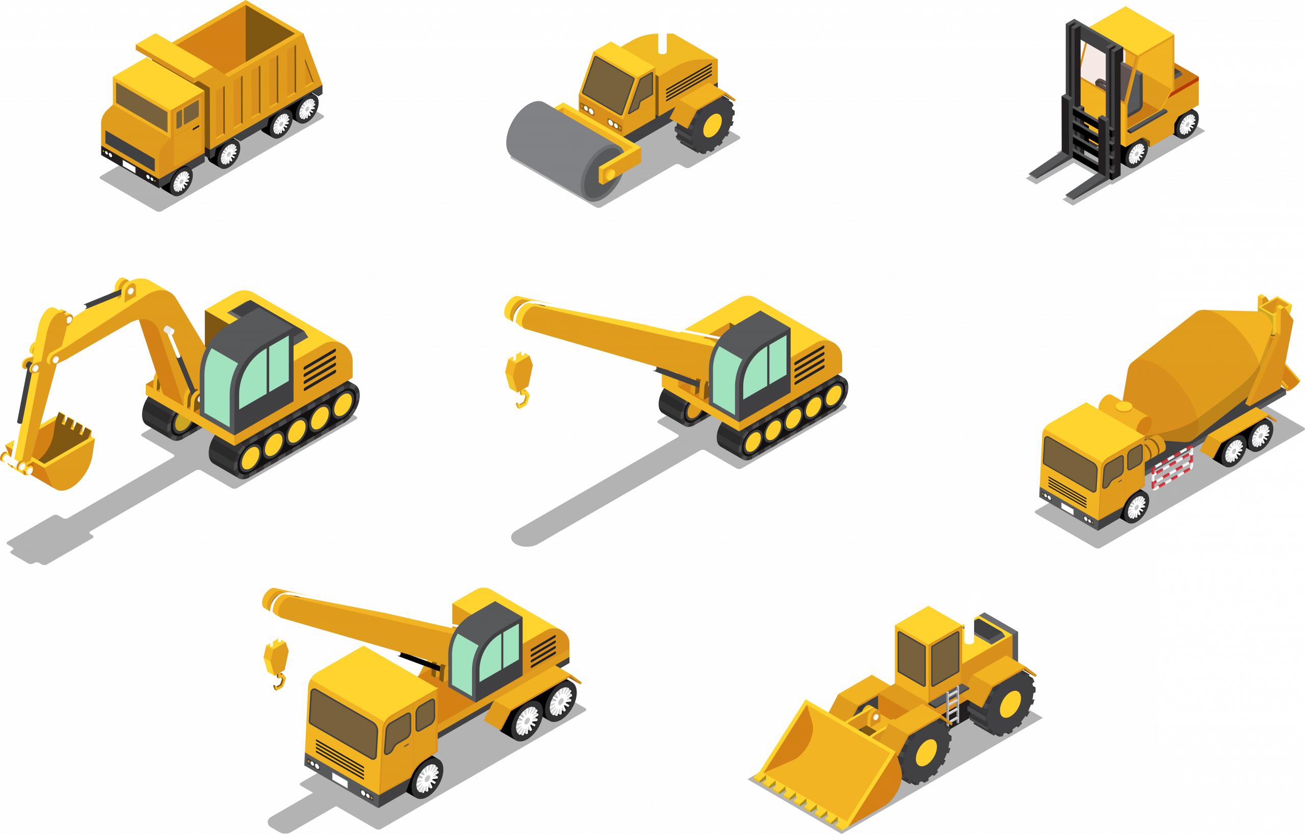 Isometric construction fleet