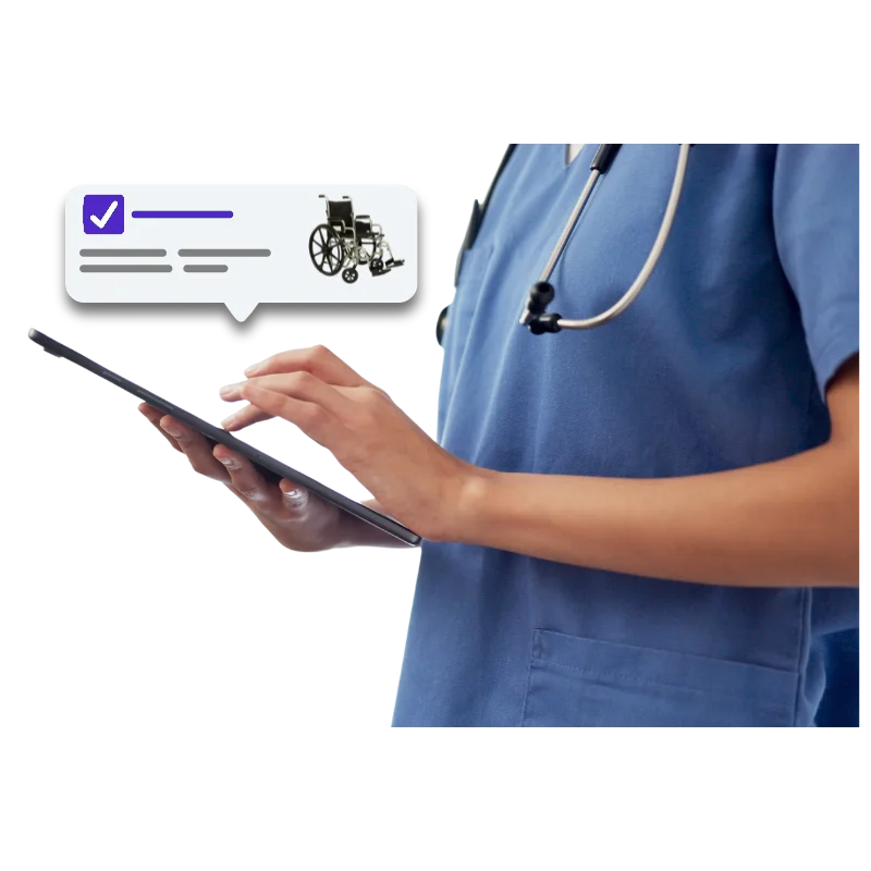 Nurse Using DME Software on Tablet Device (1)